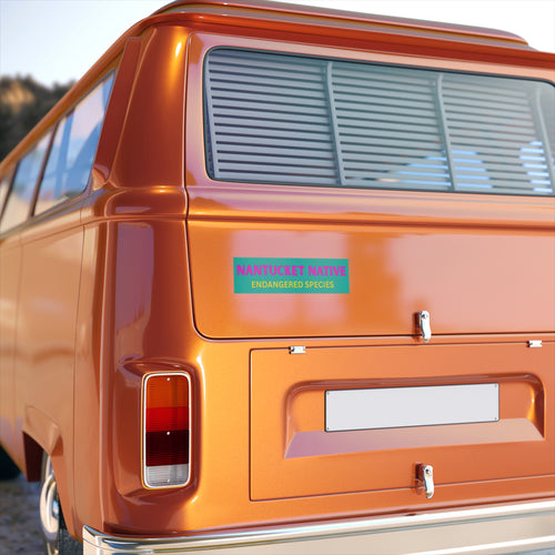 Bumper Sticker - "Nantucket Native: Endangered Species" Bright Teal Vinyl Decal